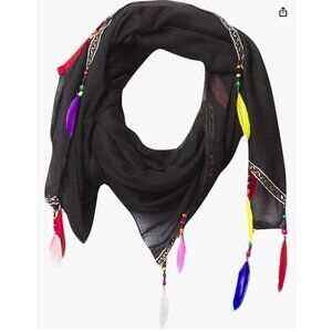 Hadley Wren girls Boho Feather Scarf
